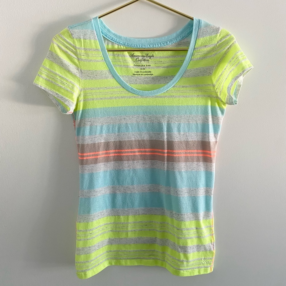 American Eagle Bright Stripe Favorite Tee